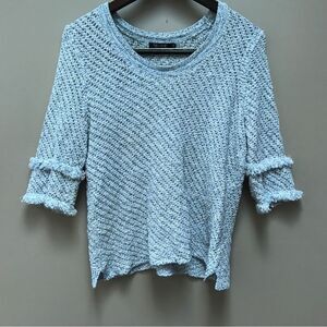 Nic + Zoe Double Fringe 3/4 Sleeve Sweater (M)